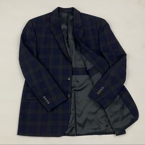 NWOT Ralph Ralph Lauren Gorgeous Deep Blue & Grey Plaid Wool Sport Coat